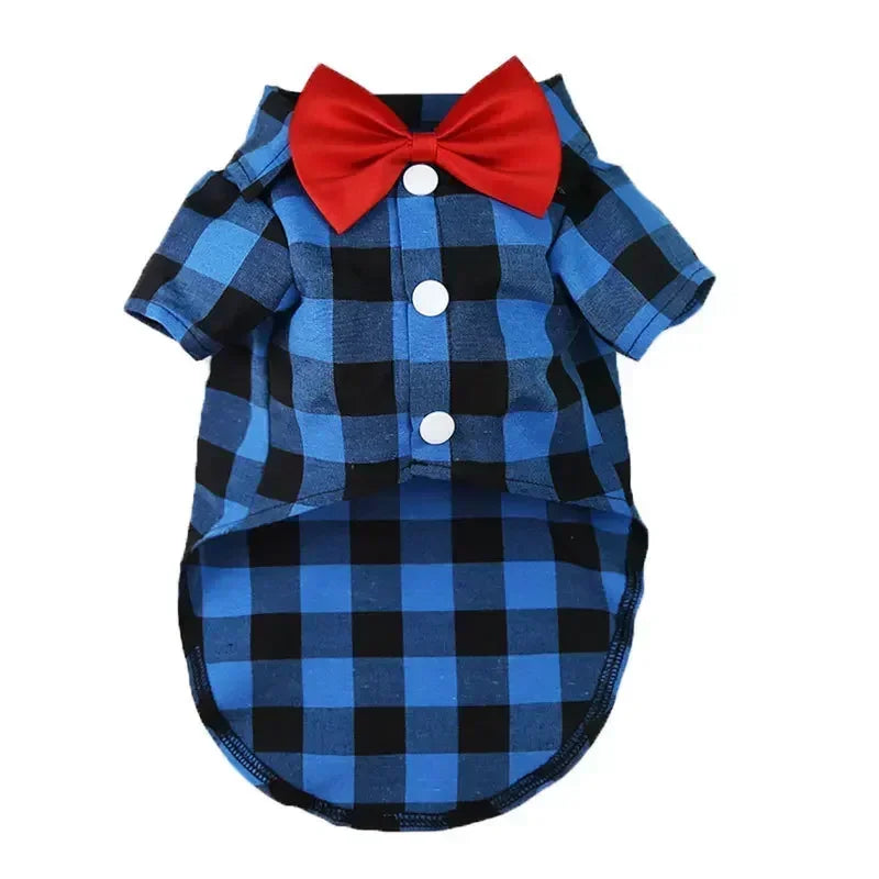 Plaid Dog Dress Shirt