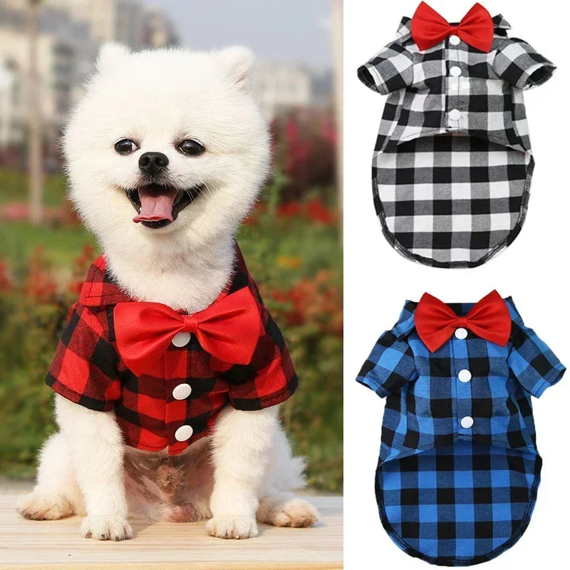Plaid Dog Dress Shirt