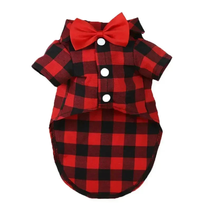 Plaid Dog Dress Shirt