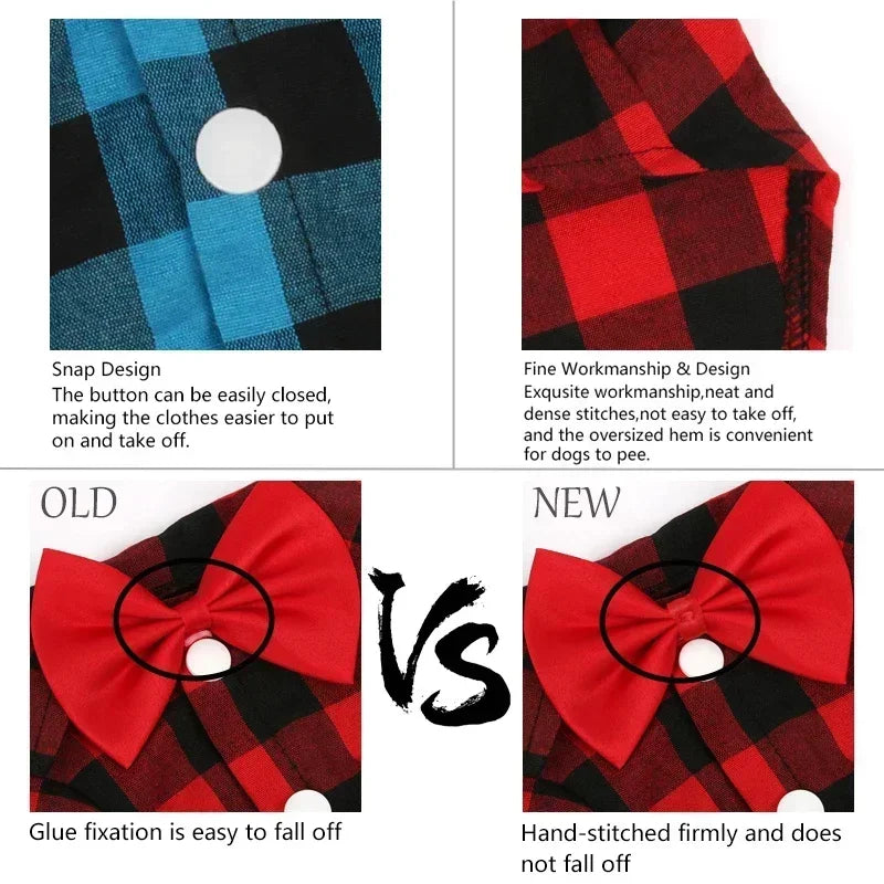 Plaid Dog Dress Shirt